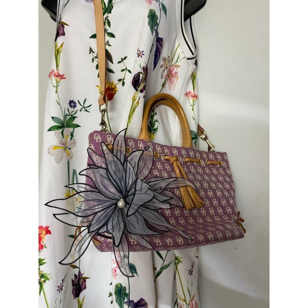 DOONEY & BOURKE Purple White Tan Tote Crossbodybag - Picture 10 of 13